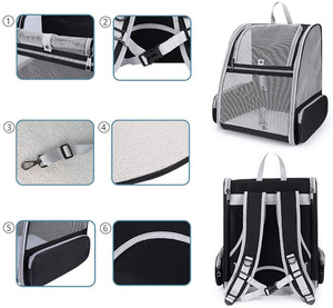 Borsa a Tracolla Pieghevole con Logo Personalizzato per Cani e Gatti, Zaino per Animali Domestici con Funzione di Trasporto - Product Image 2