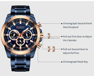 Montre à quartz CURREN 8361, Relogio Masculino, Reloj, montre-bracelet en acier inoxydable, mode décontractée, chronographe, pour hommes d'affaires - Product Image 6