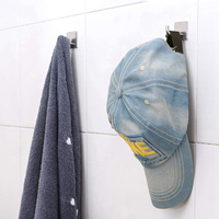 Crochet auto-adhésif HF en acier inoxydable 304 finition brossée, support mural pour serviettes, sans perçage, pour vêtements, manteaux, peignoirs, pour cuisine et salle de bain
