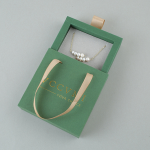 Wholesale Custom Logo Jewelry Sliding Drawer <b>Box</b> With Satin Lining Paper <b>Gift</b> <b>Box</b> With Ribbon Handle for Bracelet <b>Earring</b> Ring - Product Image 1