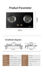 موقد غاز مزدوج الموقد الأصلي من المصنع ، أجهزة مطبخ مدمجة للاستخدام المنزلي والفندقي ، موقد طبخ بالغاز متعدد الاستخدامات - Product Image 6
