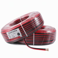 Câble d'alimentation LED RVB rouge et noir 2026 en promotion, câble en cuivre flexible à 2 conducteurs pour bande lumineuse et alimentation basse tension, 100m/rouleau