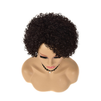 Perruque en cheveux brésiliens naturels pour femmes noires, perruque courte, cheveux crépus bouclés, coupe Pixie, sans Lace Front Wig