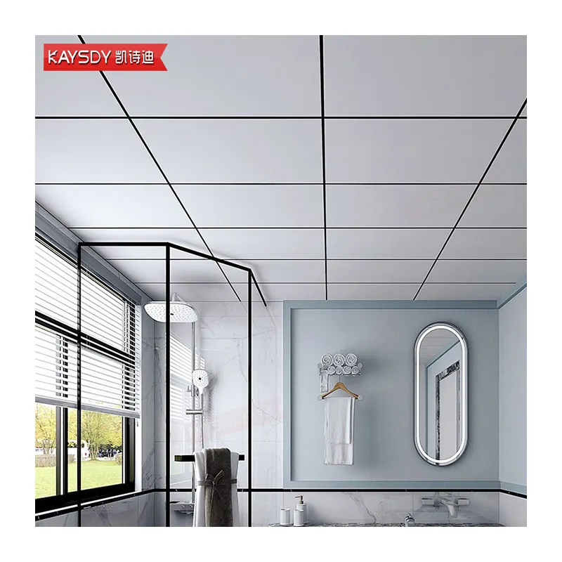 Ubin langit-langit ringan, sistem langit-langit kantor Modern, sistem langit-langit suspender Baffle, Aluminium logam berlubang penuh