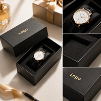 Boîte cadeau en papier simple, design artisanal écologique, couvercle et base de luxe, emballage pour montres mécaniques avec logo personnalisé