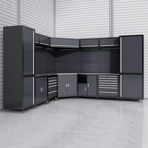 Modern Industrial Steel Garage Workshop Workstation Modular <b>Tool</b> Storage Cabinet Pegboard <b>Drawers</b> OEM Customizable 150kg Load - Product Image 1