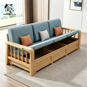 Fournisseur direct d'usine, prix les plus bas, OEM ODM, stock important prêt à être expédié, canapé moderne, nouveau mobilier de salon tendance, canapé en bois avec rangement. - Product Image 1