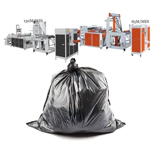 Equipment for Production of Garbage Bags High Speed Automatic C Type Rubbish Bin Liners Flat Garbage Bag Roll Bag Making Machine