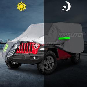 Funda Completa para Auto 190T para JEEP Wrangler 2/4 Puertas, Impermeable, Anti-UV, Protector Solar y Contra el Polvo, Color Plateado - Product Image 3