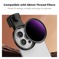 Soporte Universal para Teléfono K&F CONCEPT con Filtro ND100000 de 58/67 mm, Filtro ND10000 con Paño de Limpieza, Compatible con iPhone