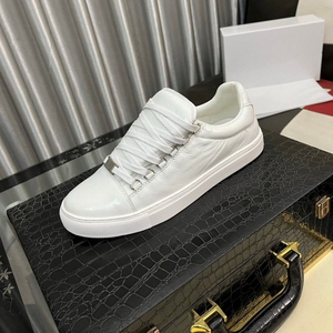 Top-quality Luxury Design Pleated Leather Low-top High-top Classic Casual Round-<b>toe</b> Lace-up Flat-bottom Men Trendy Spring/Summer - Product Image 2