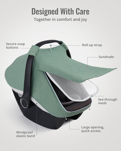 Housse de siège de voiture pour bébé avec fenêtre en maille respirante Housse de siège de voiture pour bébé 2 en 1 - Product Image 6