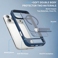 Funda Magnética Azul Mate de Alta Calidad para iPhone 18 17 Pro Max, Híbrida de TPU y PC, Antigolpes, Personalizada, con Soporte