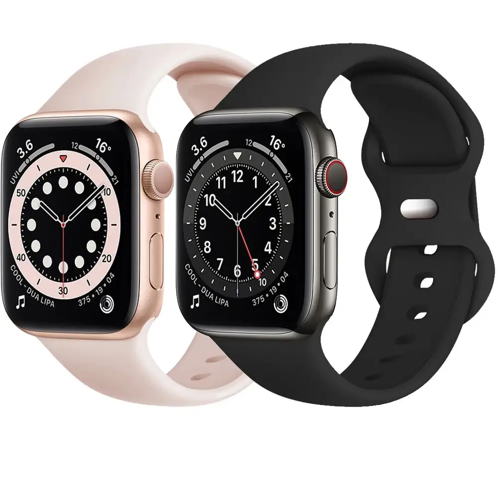 Tali Jam Tangan Silikon Awet untuk Apple Watch Seri 7 6 5 4 3, Gelang Karet Gelang Jam Tangan untuk Apple Watch 7 42Mm