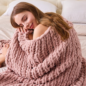 Plaid en chenille tricoté uni toutes saisons pour canapé, lit ou sieste, doux et confortable, <span class=keywords><strong>Teum</strong></span>, Vente chaude - Product Image 1