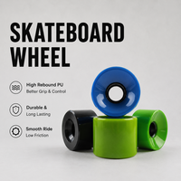 Roues de skateboard ZILON 65x51mm en PU 82A à rebond élevé pour cruiser et longboard, roulements ABEC-7, logo personnalisé OEM, vente en gros d'usine