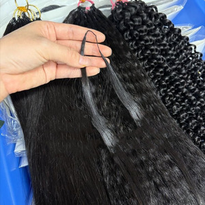Extensions de cheveux humains vierges en crochet, ondulées en profondeur, sans nœuds, pré-séparées, bouclées, en vrac, de qualité supérieure, fabriquées à la machine, double épaisseur, origine Cambodge - Product Image 2