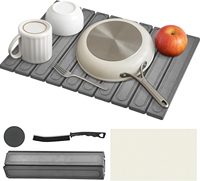 Tapis de bain en terre de diatomée absorbant et à séchage rapide, pliable, grand tapis de bain en pierre pour la cuisine, les vaisselle, les bouteilles, les tasses, la salle de bain