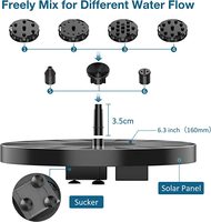 Mini pompe solaire de fontaine de bain d'oiseau avec 6 buses pompe à eau solaire pour étangs de jardin piscine aquarium extérieur et aquarium