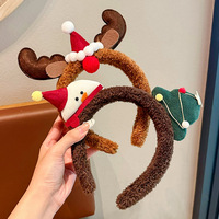 Serre-tête en peluche de Noël pour femmes, filles et enfants – Bonnets de Père Noël, bonnets de bonhomme de neige, cornes de renne, bandeaux à pompons pour fêtes de fin d'année – Vente en gros