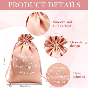 Yiwu nouveau recyclable Thanksgiving cadeau de mariage Satin sac à cordon mariée bébé douche saint valentin fête bijoux sac - Product Image 3