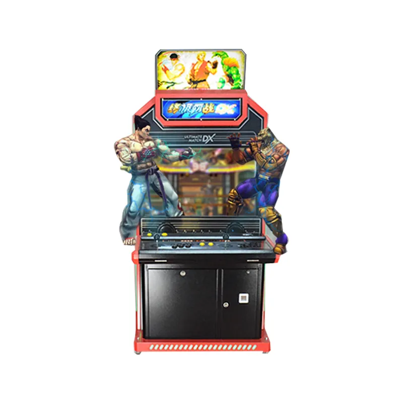 Juego arcade de metal con pantalla LCD de 32 pulgadas, máquina de juegos electrónica con monedas, fighter, máquina de lucha