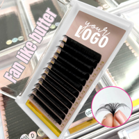 Extensions de cils Meecil faites à la main, noir mat intense, volume CC, fournitures en gros avec étiquette privée, plateau à cils en cachemire