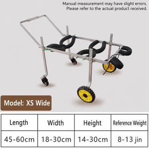 Chariot de mobilité pour animaux à 2 roues réglable, pour chiens, avec cadre en aluminium, pneus jaunes, harnais et protections pour les pattes - Product Image 4