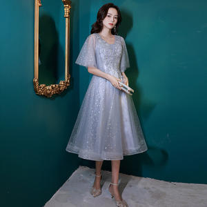 ชุดราตรีไซส์ใหญ่สำหรับผู้หญิงอวบอ้วน ทรงเข้ารูป ปกปิดหน้าท้อง น้ำหนัก 100 กก. ชุดเพื่อนเจ้าสาวไซส์ใหญ่ สำหรับฤดูใบไม้ผลิ - Product Image 4