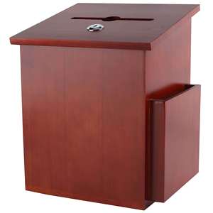 Eco-Friendly Laser Painted Wooden Crafts Gift Box 2 Key Lock Art Style Suggestion Collection Ballot Comment Function Wall Signs