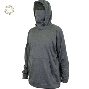 Sustainable Technical Fishing Hoodie Face Mask organic cotton hoodie with face masked eco friendly men Face Mask hoodie
