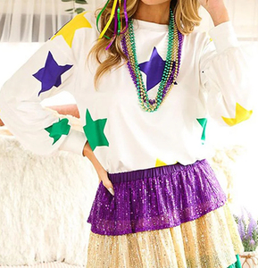 Tùy Chỉnh Mardi Gras <span class=keywords><strong>2025</strong></span> Sọc Tua Mô Hình Sequins Thêu Của Phụ Nữ Hoodies Áo Nỉ Tùy Chỉnh T-Shirts Cho Các Bên - Product Image 5
