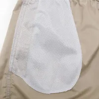 Shorts de bain décontractés pour hommes avec logo personnalisé, en tissu 100 % polyester, fermeture à cordon, anti-plis, coupe-vent et respirant