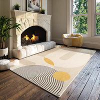 Tapis de luxe en peluche, anti-dérapant, anti-déversement, en polyester crème, pour sous le canapé, sous la table basse, protection de sol, tapis de zone