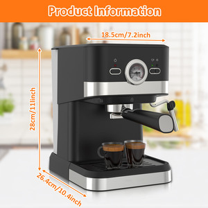 American Standard <span class=keywords><strong>Retro</strong></span> Home Coffee Brewer Semi-Automatic Integrated High-Pressure Milk Extraction French Langua Car Household - Product Image 2