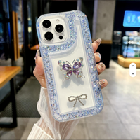 Pour iPhone 17 Pro Max coque de téléphone Simple cristal diamant papillon housse de protection Compatible pour iPhone 16 15 14 13 coque de téléphone