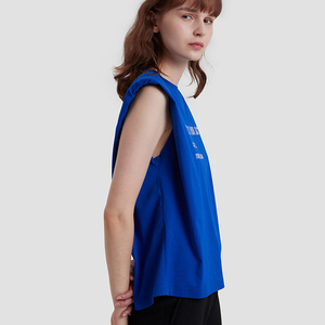 <span class=keywords><strong>Camiseta</strong></span> informal sin mangas con cuello redondo para <span class=keywords><strong>mujer</strong></span>, nuevo diseño, estampado personalizado, tejido de punto transpirable, <span class=keywords><strong>camiseta</strong></span> sin mangas con hombros acolchados - Product Image 2