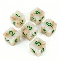Lot de dés D6 en résine bleue effet tourbillon avec chiffres dorés métalliques pour jeux de société et divertissement