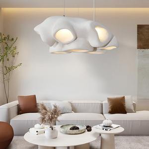 Luminaire suspendu de style nordique pour restaurant, design original, moderne, minimaliste, style wabi-sabi, éclairage LED à hauteur réglable, moyen - Product Image 4