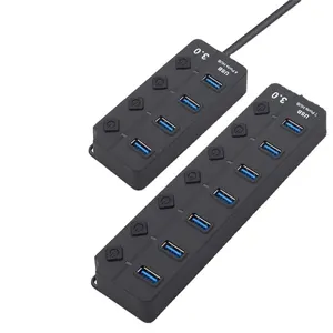 USB 3.0 HUB Multi USB Splitter with On/Off Switch and LED Light 4 7 Port USB3.0 Extension Hub USB2.0 HUB Adapter For PC Laptop
