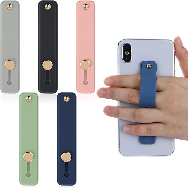 Portable Phone Loop Finger Holder, Silicone Phone Grip Strap Cell Phone Grip Universal Finger Kickstand