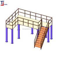 Platform lantai Industrial Mezzanine, rak penyimpanan gudang baja tugas berat dengan pelacakan balok Mezzanine