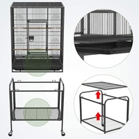Cage en acier inoxydable pour perruches, grande taille, idéale pour élevage des oiseaux, cailles, perruches