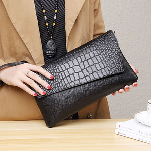 Sac à main à rabat en cuir véritable pour femme, sac à bandoulière, <span class=keywords><strong>crocodile</strong></span>, luxe, pour soirées, fête, nouvelle collection - Product Image 2