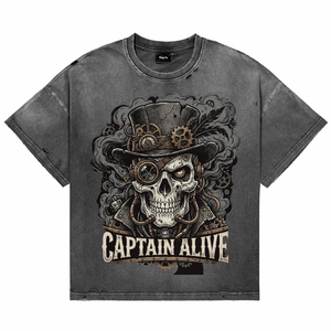 T-shirts vintage en coton délavé et vieilli pour hommes, respirants, avec impression personnalisée sur le devant, à manches courtes, pour la vente en gros - Product Image 1