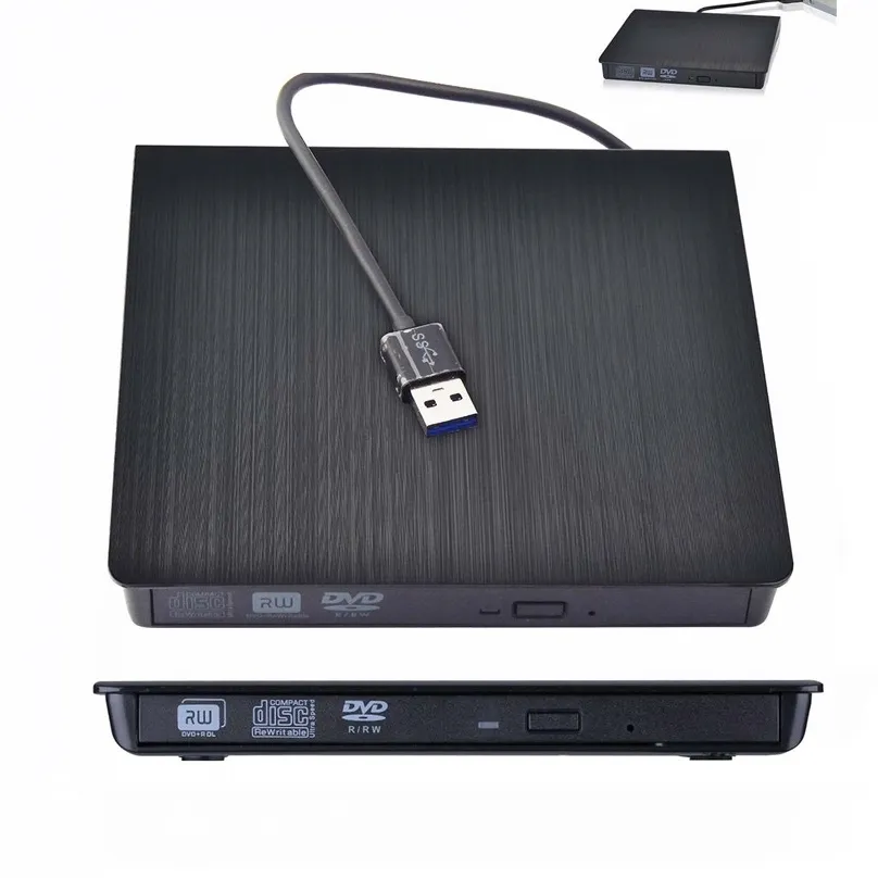 Portátil Ultra Slim USB 3,0 externo DVD RW DVD-RW CD-RW CD Drive quemador lector reproductor para PC portátil