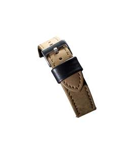 Correa de reloj deportiva Crazy Horse Rally de cuero engrasado de alta calidad personalizable 20mm/22mm correa de bucle negro - Product Image 1