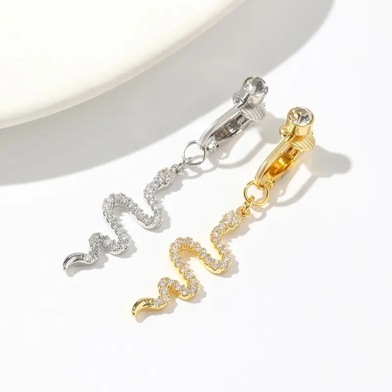 Qianyou Belly Stud Jewelry anelli per ombelico in rame ciondola Snake Piercing alla pancia anello per ombelico anelli per ombelico gioielli per il corpo