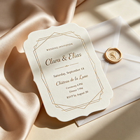 Ensemble de cartes de mariage personnalisées de luxe moderne, impression en relief à l'estampage, kit complet avec cartes de mariage complètes
