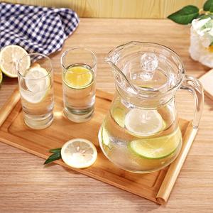 เหยือกแก้วใสสำหรับใช้บนโต๊ะอาหารแบบคลาสสิกเหยือกน้ำสำหรับค็อกเทลขนาด1000มล. แก้วน้ำผลไม้นมขายดี - Product Image 1